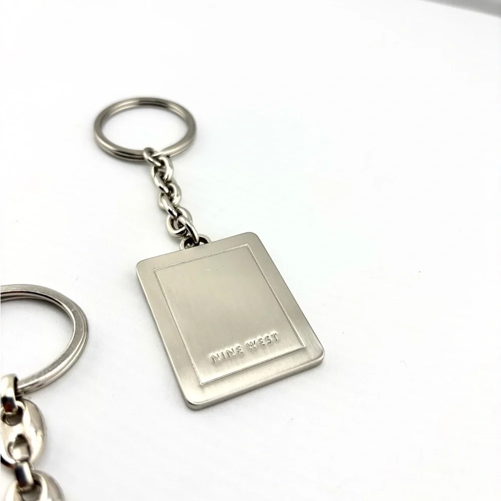 Nine West Silver Tone Logo Keychain Bundle - Lot of 3